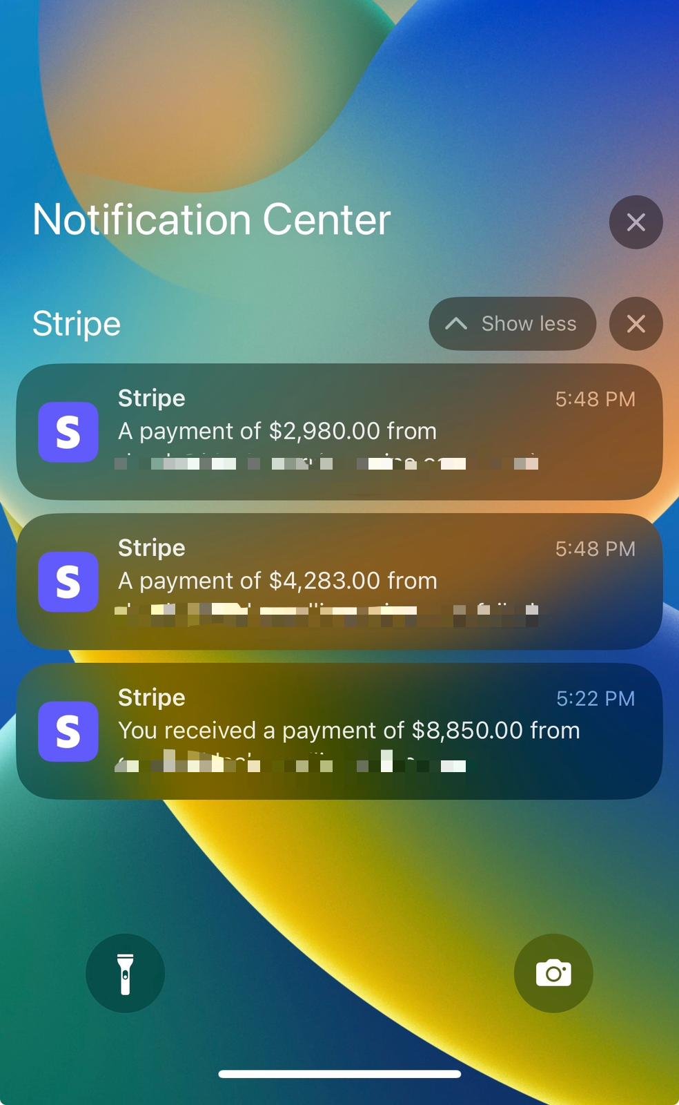 Stripe notifications